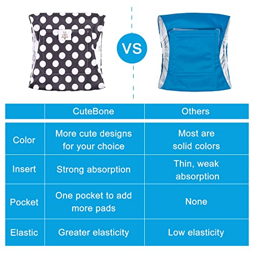 Image of CuteBone Dog Diapers Male 4 Pack Puppy Wraps Reusable Doggie Belly Bands for Male Dogs Small Medium Large