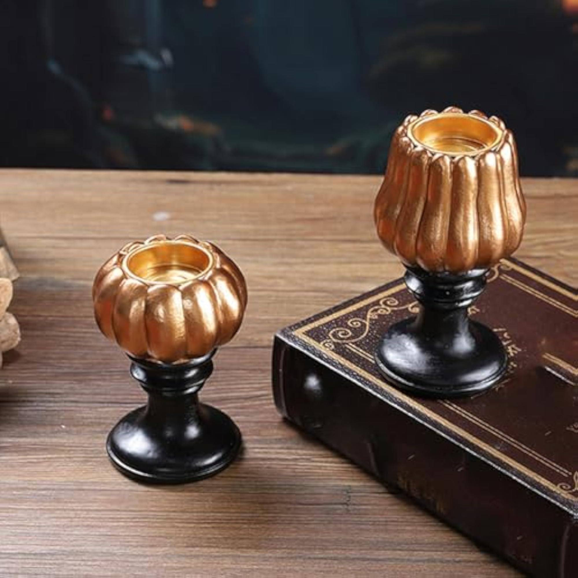 Halloween Pumpkin Tealight Candle Holder, Festive Decor
