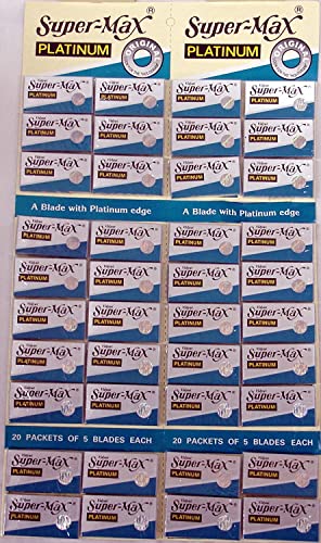 Super-max Razor Platinum Blades 20 Tucks of 5 Blades Each