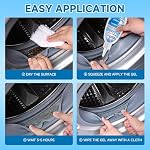 Mould Stain Remover Gel Washing Machine Cleaner, Grout Cleaner with Cleaning Brush, Black Stain Remover for Washer Kitchen Sink Shower Toilet Bathtub Caulk Tile,Bathroom Whitener, 10 Fl Oz