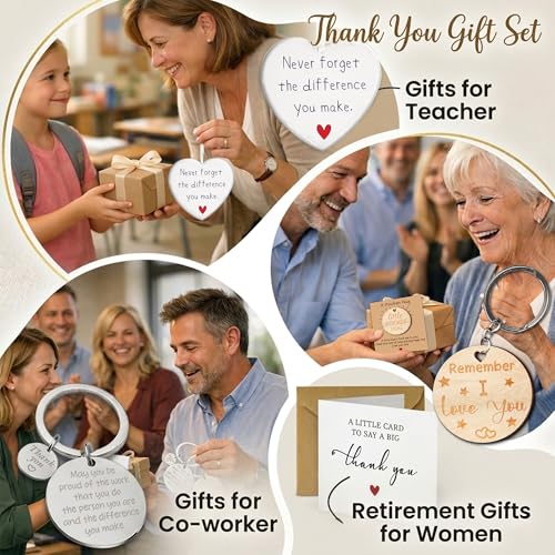 Thank You Ornament for Women, Teacher Appreciation Gifts - A Little Pocket Hug & Card Retirement, Farewell Gifts for Coworker, Graduation Gift for Teacher, Never Forget the Difference You Make HH674
