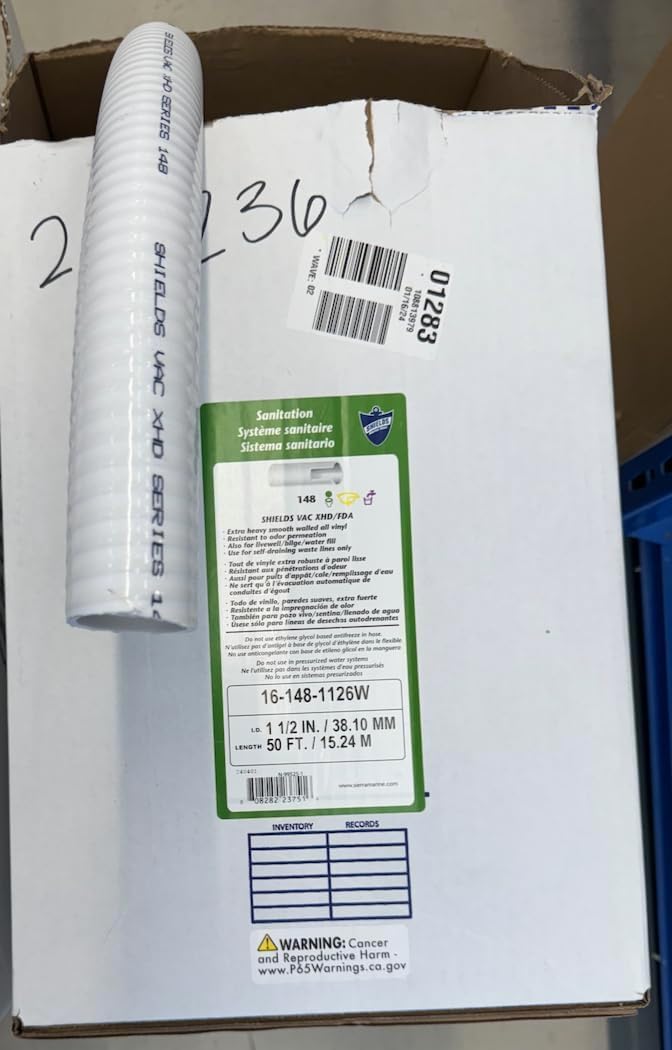 (10' or 20' feet) 148 Series Sanitation Hose VAC Extra Heavy Duty Shields Trident Marine RV… (I.D.: 3/4" x 10'FT)