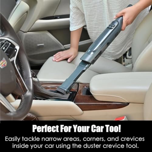 Image of Handheld Vacuum Cordless, Lightweight 1.4lb with Powerful Suction, Charging Dock, Single Touch Empty and Detachable Dust Cup, Portable Mini Car Vac for Home Office and Pet Hair (Pitch Black)