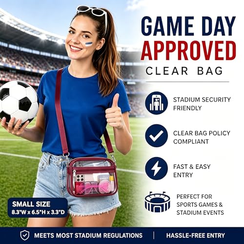 Image of Oraben Clear Bag for Stadium Events Clear Purse Stadium Bag Satchel Handbags for Sports Events Concerts Festivals | Stadium Approved