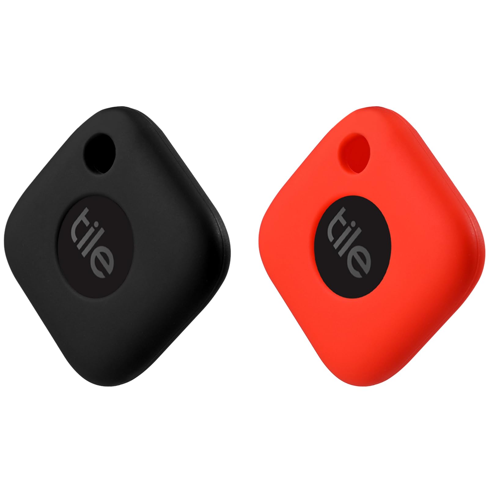 Silicone Case for Tile Mate 2022 with Keychains, 2 Pack Anti-scratch Protective Cover with Carabiner (Black/Red)