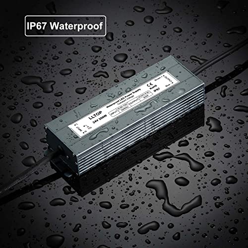 Lltop Led Power Supply 24V 8.3A 200W Led Driver Ac90-130V To 24Vdc Converter Low Voltage Transformer Waterproof For Indoor Outdoor Led Lighting #TOP6