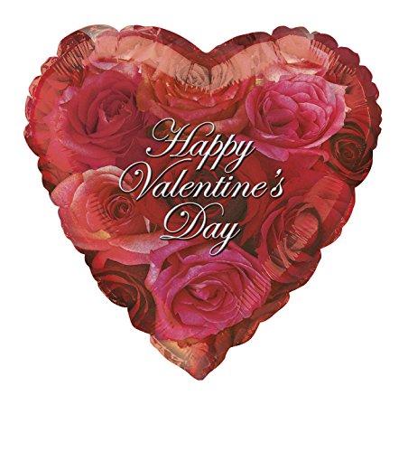 Valentine's Roses Foil Balloon - 18", Heart, 1 Pc