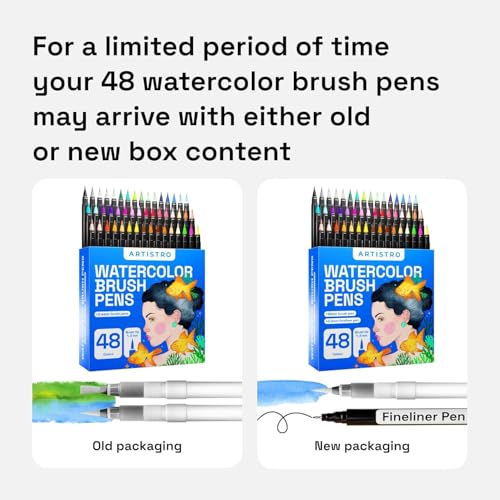ARTISTRO-Watercolor-Brush-Pens-48-Colors--Gift-for-Artists-Adults-Teens--Includes-2-Water-Brush-Pens--Unique-Vivid-Colors-Real-Calligraphy-Pens--Ideal-for-Illustrations-Watercolor-Effects