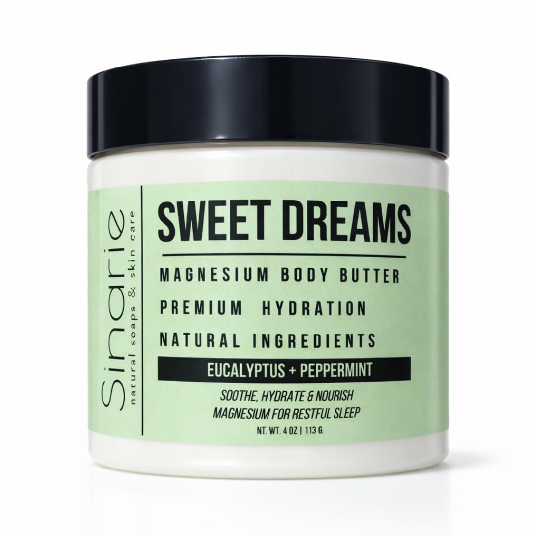 Sweet Dreams Magnesium Emulsified Body Butter, 4 oz., 1 Count | Mango Butter | Premium Magnesium Oil | Natural Ingredients | Magnesium Lotion |
