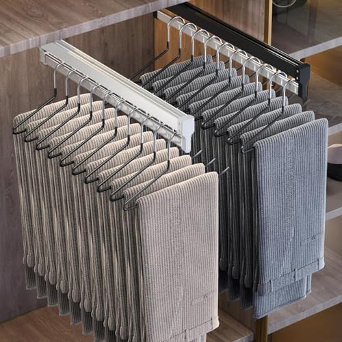 Rack de pantalons rétractables 450mm en acier robuste pour dressing - 3