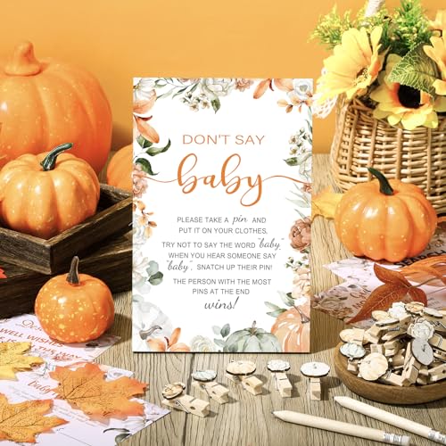 Image of Patelai 321 Pcs Little Pumpkin Baby Shower Decorations Fall Thanksgiving Baby Shower Games Supply for Gender Reveal Party Games Friendsgiving a Little Pumpkin is on The Way