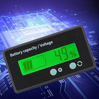 Ubersweet Battery Capacity Tester, Battery Monitor Electricity Display for -Acid Battery for 12-84V for Lithium Iron Battery for Lithium Battery(Green Light, Pisa Leaning Tower Type) ||