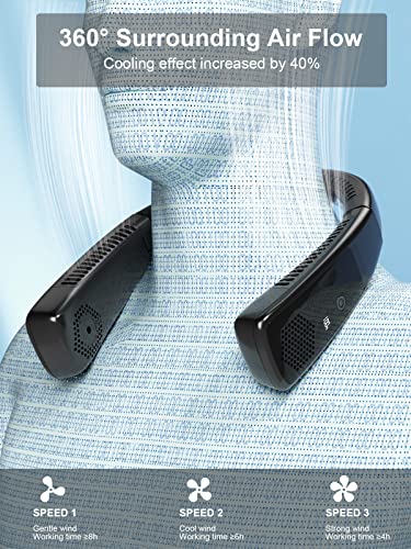 Tevelecin-Personal-Neck-Fan-5000mAh-Foldable-Bladeless-Neck-Fans-Portable-Rechargeable-LED-Display-3-Speed-Neck-Fan-for-Women-Men-Outdoor-Sport-Travel-Patio-Garden-Work-Home-KitchenBlack