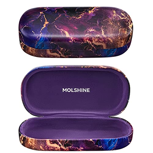 Étui rigide pour lunettes de soleil femmes et hommes grand étui classique violet