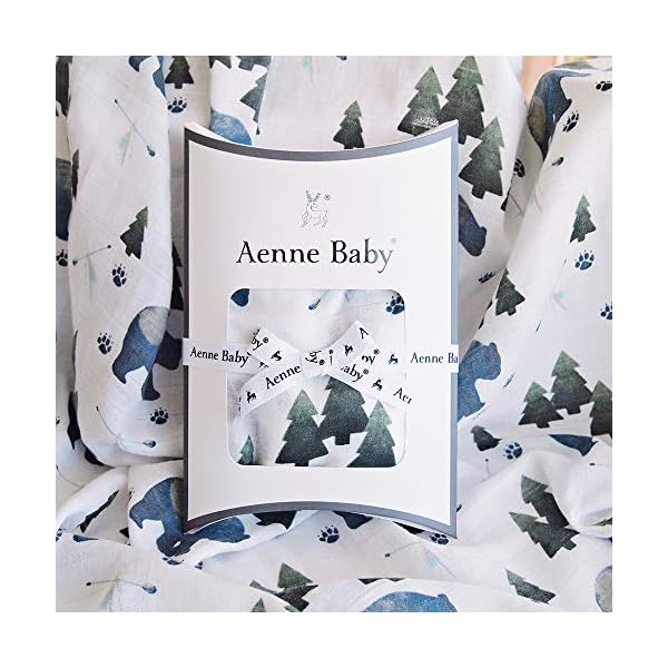 Aenne Baby Musselin Baby Pucksack Pucktuch Puckdecke Waldstammesbär Dimensionen 120 x 120 cm, 1 Stück, luxuriöse weiche… – Bild 3