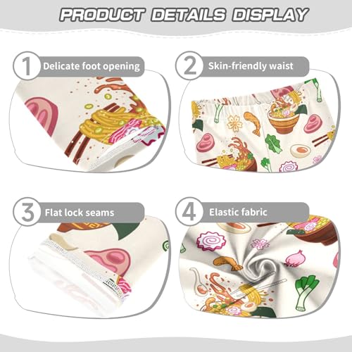 Japanese Food Girls Leggings,Workout Leggings for Girls Toddler Athletic Leggings Size for 3-10T3