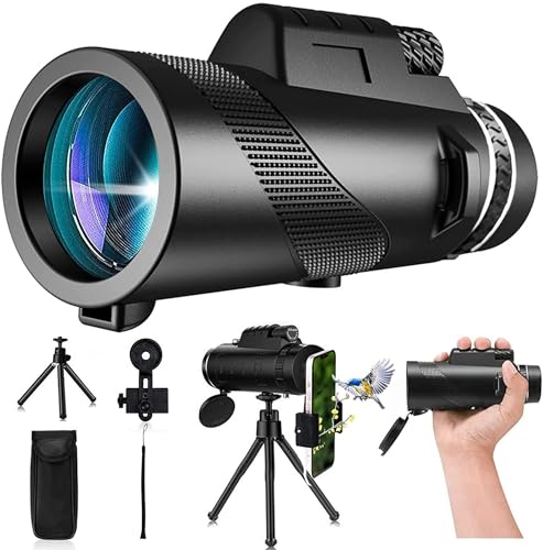 Monoculars High power smartphone monoculars 80x100 low light night vision adult high list binoculars for stargazing hunting wildlife birdwatching trips Camping hiking