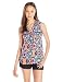 My Michelle Juniors Printed Top with Zipper Pockets and Front Buttons