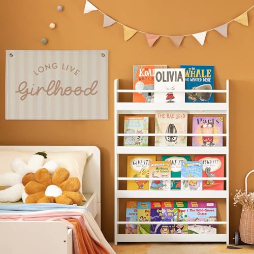 Image of Girls Room Decor Long Live Girlhood Linen Banner Hanging Flag Vintage Pink Banner for Nursery Playroom Wall Decor for Kids Bedroom Dorm Toddler Decorations Trendy Room Decor 30x20 In (Girlhood)