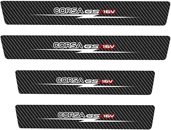 4 Pièces Plaques De Protection De Seuil De Porte en Fibre De Carbone pour Opel Corsa GSi 16V, Protection De Seuil De Porte De Voiture