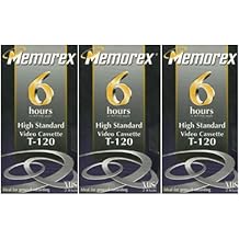 Memorex High Standard T-120 6-hour Video Cassette VHS HS - 3 Pack