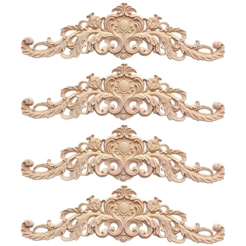 【Design Unico】 L'applique in legno ha intagli raffinati, motivi eleganti e belli, che possono essere adattati a vari stili di decorazione; rendi i tuoi mobili più delicati.