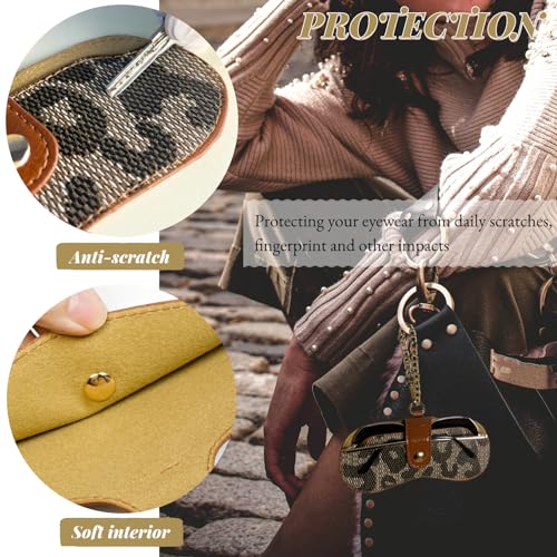 Image of Eyewear Clutch Glasses Case with Clip Soft Leather Sunglasses Bag