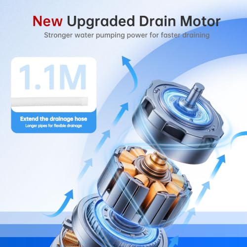 Image of Portable Washing Machine With Top Drainage,18 lbs Capacity,Washer and Dryer Combo Machine for Homes & Apartments,Twin Tub Laundry Washer with Spin Cycle