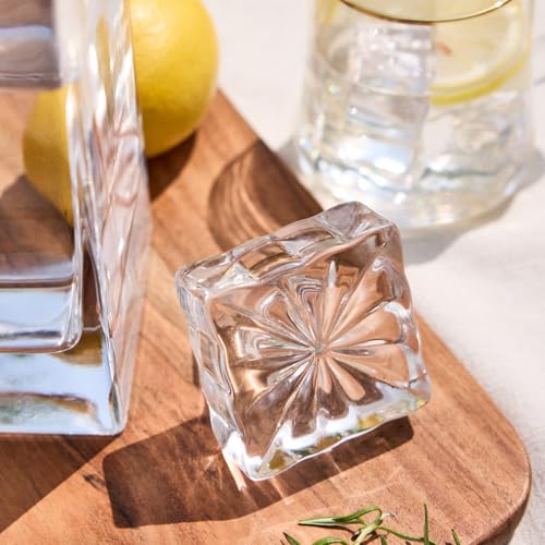 900ml Glass Decanter Gin Vodka Tequila Spirits Decanter Carafe with Weighted Stopper Lead Free Glass Jug Wedding Anniversary Glassware Gift (Flat Stopper) - Image 6