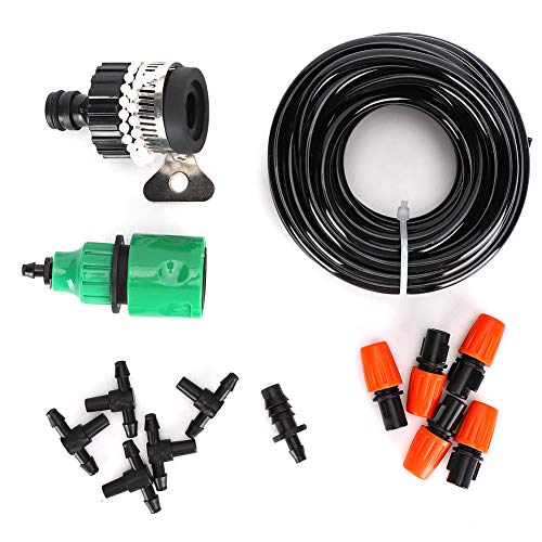 Garden Irrigation System, 16.4ft Automatic Micro Irrigation Set, Plant Watering Irrigation Kit Accessories Supplies for Greenhouse Garden Flower Bed Patio Lawn Hanging Basket