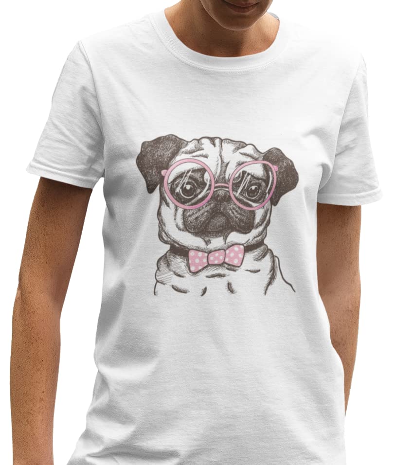 Playera Perrito Pug con Lentes/Mascota/Pet (G CABALLERO)