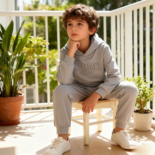 Image of Boy Clothes Plant Camouflage Pants LA Letter Print Top Sweatsuit Fall Boys Outfits Set