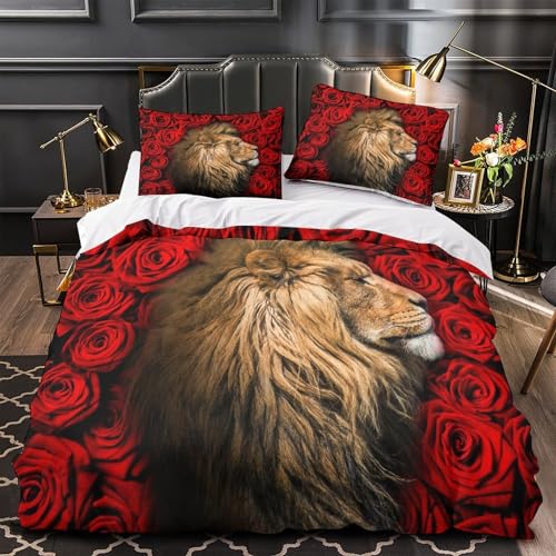 Parure de lit lion avec impression 3D haute définition durable