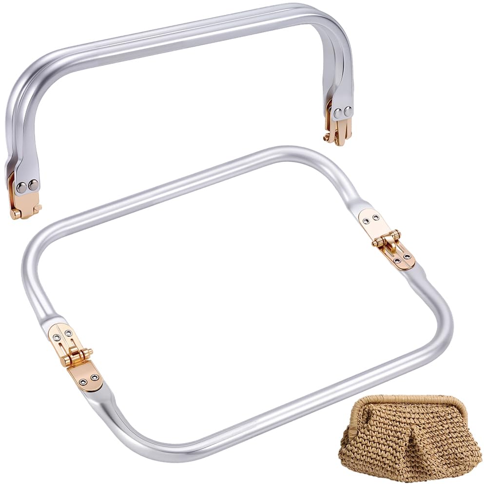 Beebeecraft 2Pcs 22cm Purse Clasp Frame Rectangle Kiss Lock Purse Frame โ image 1