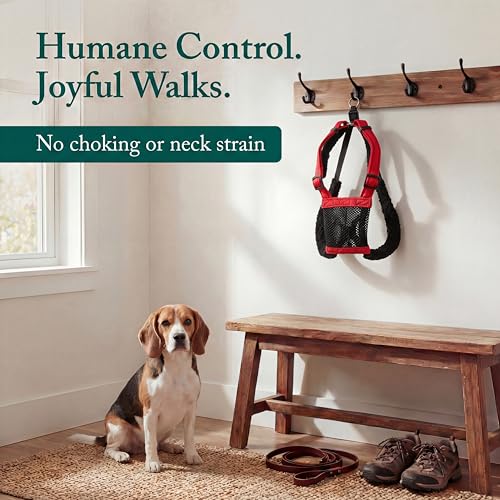 Sporn No Pull Dog Harness, Durable Nylon Mesh Harness for Medium Dogs, No Choke Design, Padded Restraint Sleeves, Adjustable Fit, Easy On/Off, Ideal for Medium Breeds, Red - Image 3