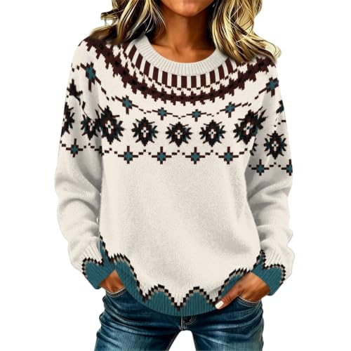 Cable Knit Sweater Women Cozy Comfortable Tops Ribbed Sleeve Tops - image 2