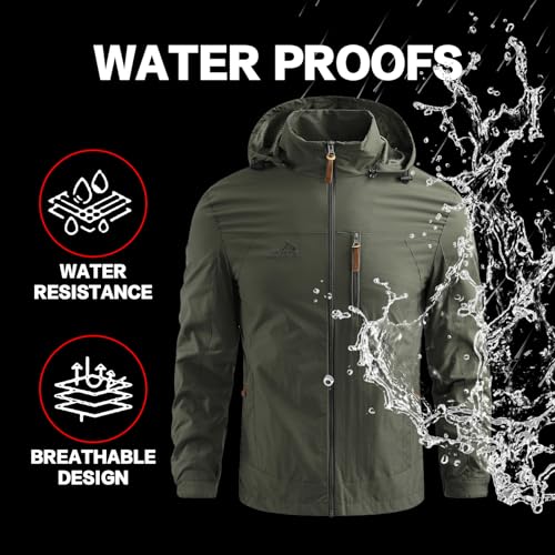 Windbreaker Jackets for Men's Track Custom Design Logo Text Athletic Lightweight Waterproof Rain Coat3