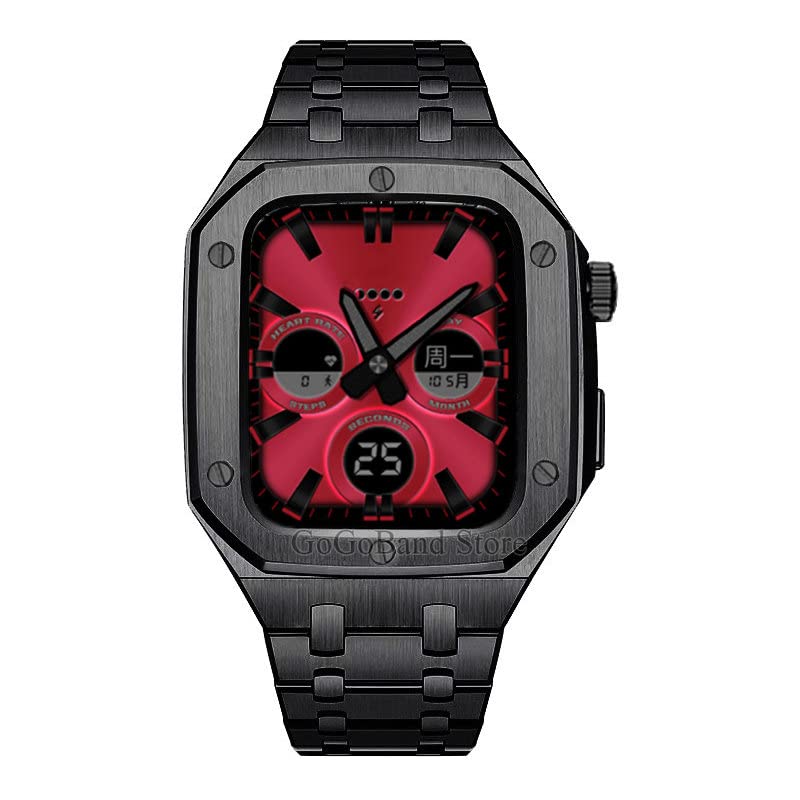 Boîtier Apple Watch 44mm EZZON en acier pour protéger et transformer votre montre de sport