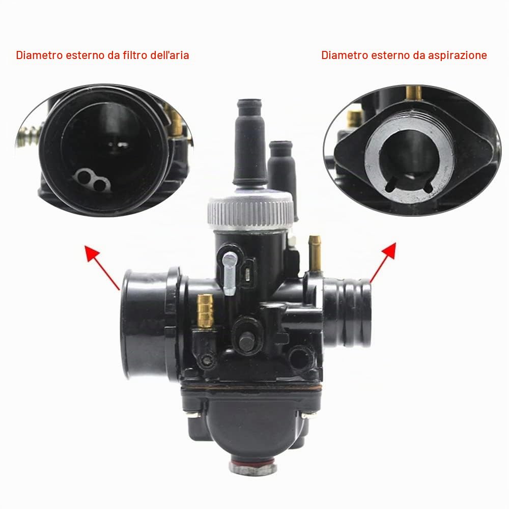 Carburatore per PHBG 19 MM AD Carburatore per Motore da 50 100 CC 2 Tempi PHBG19, 500260653A2, Nero