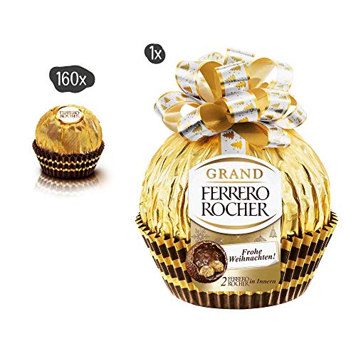 Genussleben Grand Ferrero Rocher, große Scholadenkugel inklusive 80 knusprige Pralinen mit Milchschokolade und… – Bild 5