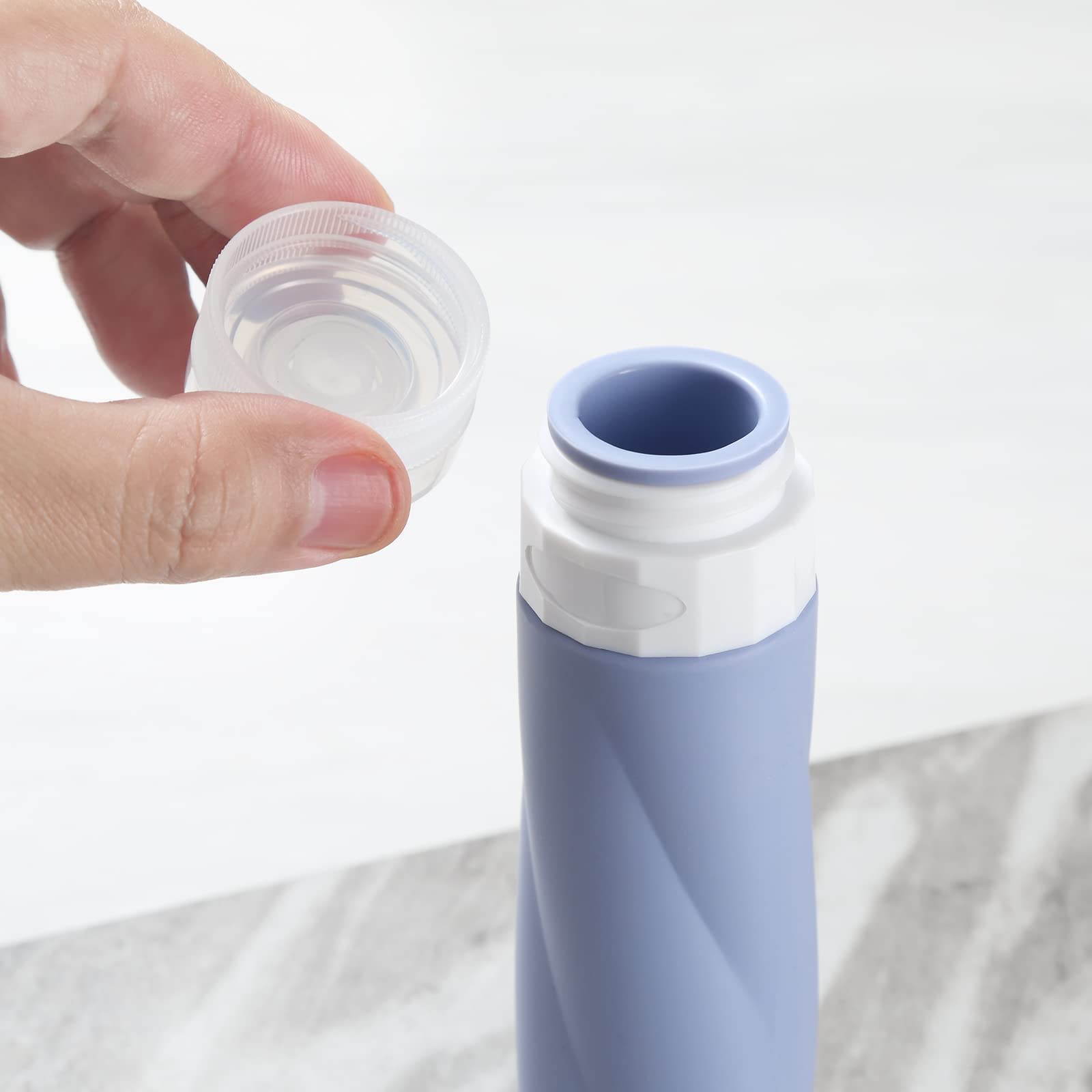 Gemice Reiseflaschen für Toilettenartikel, 85 ml, TSA-zugelassen, Reisegröße, BPA-frei, auslaufsicher, Reise-Zubehör, mit transparentem Kulturbeutel (4 Stück)
