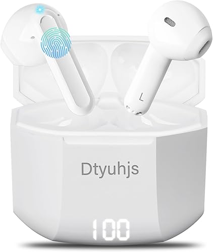 Miniatura 1 de Dtyuhjs Auriculares deportivos inalámbricos Bluetooth 5.3best Bluetooth 30 horas de duración, auriculares duales con control táctil, la mejor opción