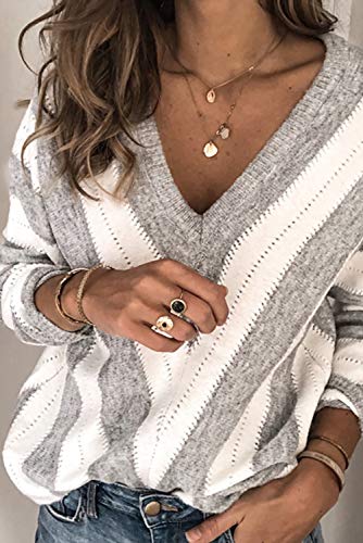 Image of ANCAPELION Women's Casual Sweater Pullover Winter Basic Sweatshirt Long Sleeve Cozy Knitted Jumper Tops Loose Fit