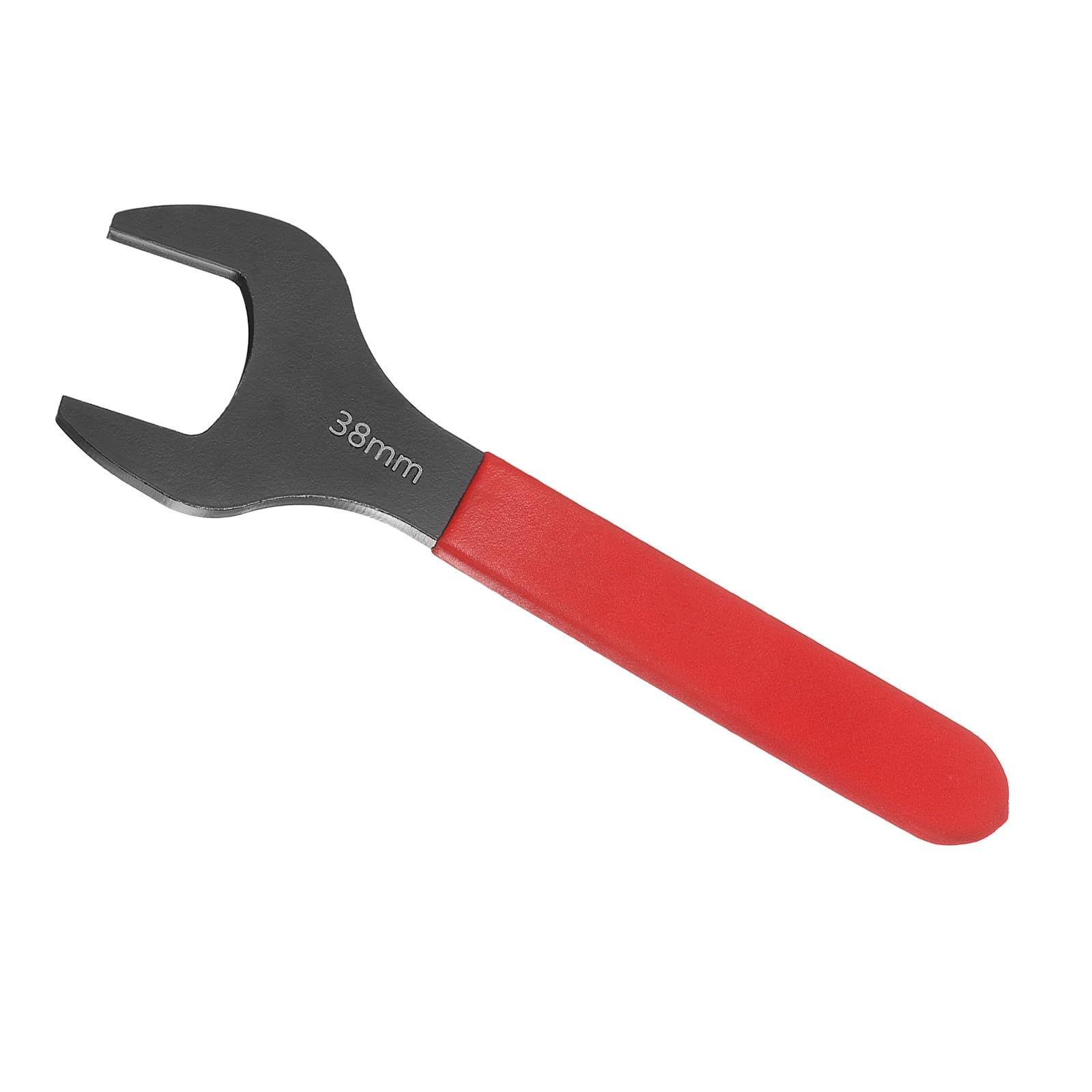 Awclub 38mm Open End Wrench, 15 Degree Offset Thin U-Shaped Spanner with Red Shank, Black Finish for Automotive Repair & Furniture Assembly