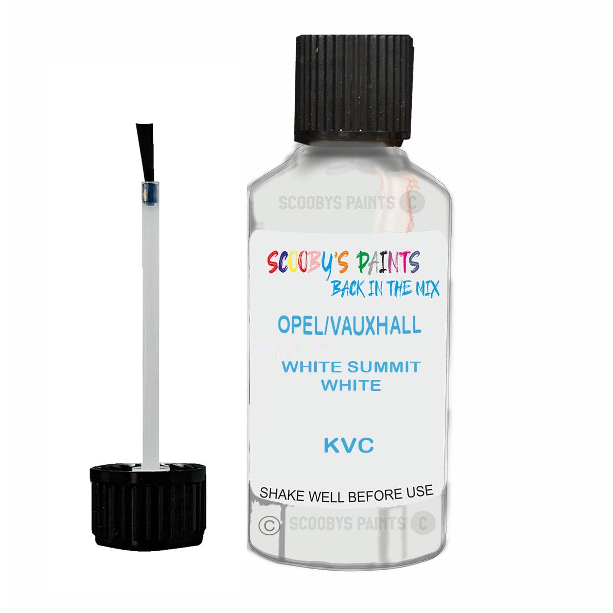 Scoobys Paints Back In The Mix White Summit White Touch Up Paint For Vauxhall Kvc Non-Metallic