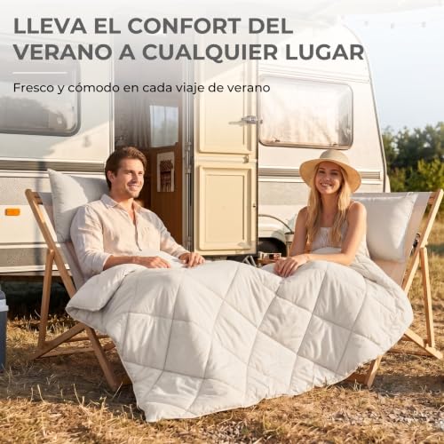 Edredón de verano de 135 x 200 cm microfibra transpirable lavable sin funda 8