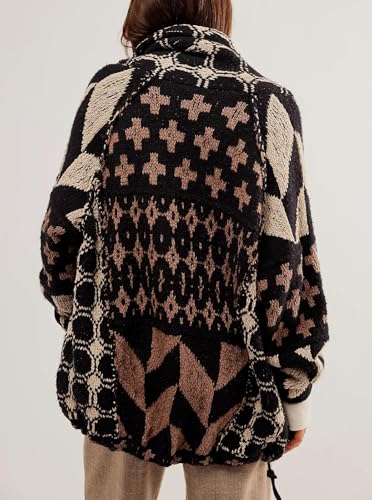 Women Cardigan Sweater Shawl Collar Button Down Oversized Sweaters Boho Fall Coat2