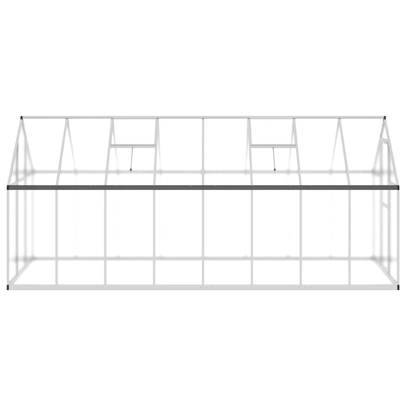 Szklarnia 445 cm dł. x 169 cm szer. x 195 cm wys. – stabilna rama aluminiowa z płytami poliwęglanowymi 4 mm, zakopana rama fundamentowa, idealna do uprawy warzyw i roślin