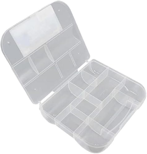 Miniatura 2 de Pequeñas cajas organizadoras de plástico transparente con 9 compartimentos, 7.5 x 6.5 x 2 pulgadas, juego de 4 unidades