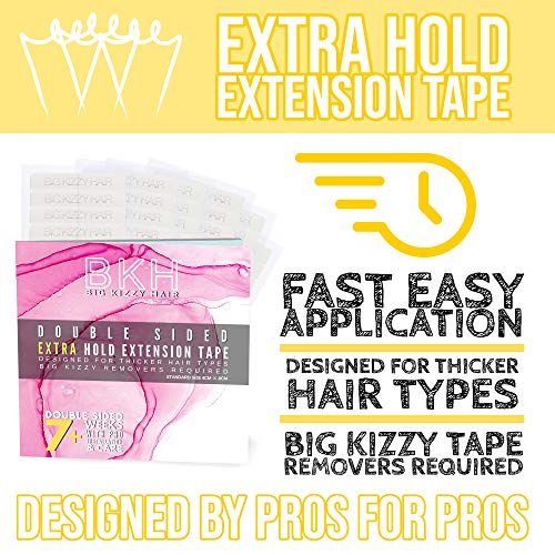 Big Kizzy Hair Extensions Tape - Extra Hold Double Sided - Fits Most Tape In Hair Extensions, 4Cm X .8Cm Tape For Extensions, Professional Extension Tape #TOP2